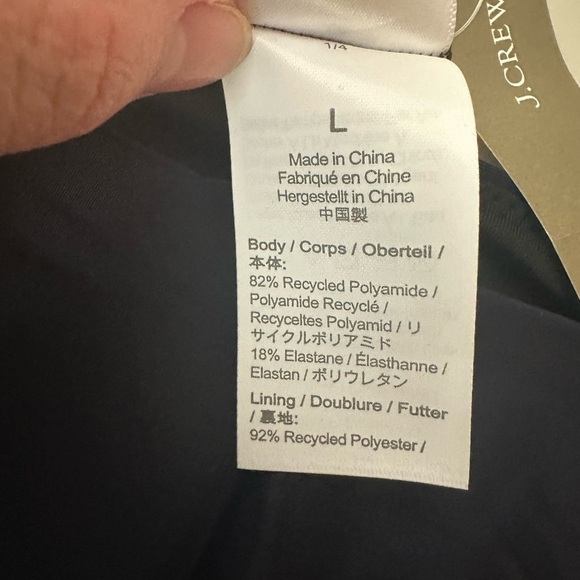 J.Crew Curved-Waist Cheeky Bikini Bottom Size Large Navy Blue - Picture 3 of 6